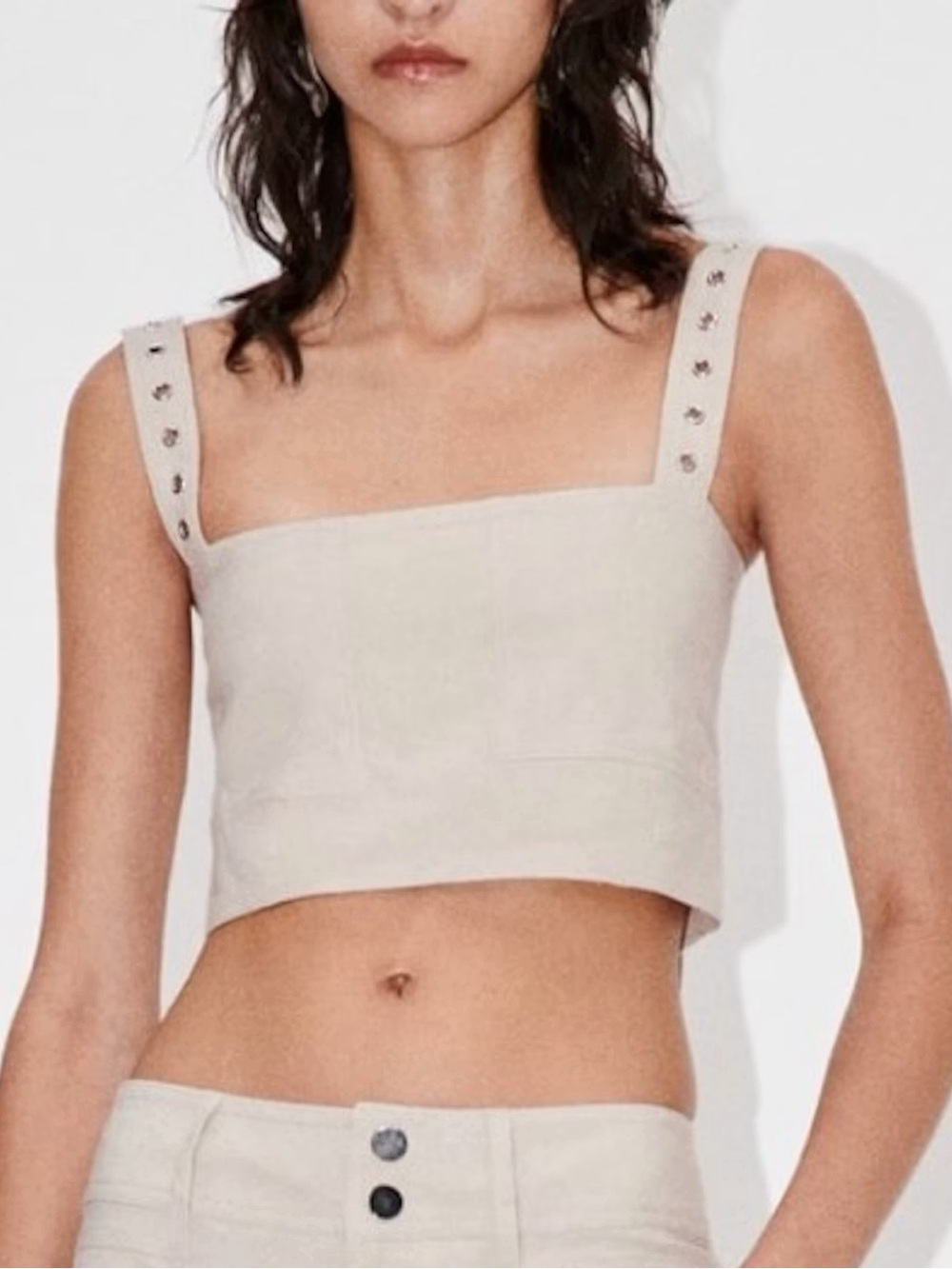 Zara linen blend crop top